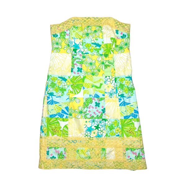 Lilly Pulitzer Green Bowen Gator Patchwork Strapless Mini Dress Size 2 - Picture 1 of 9